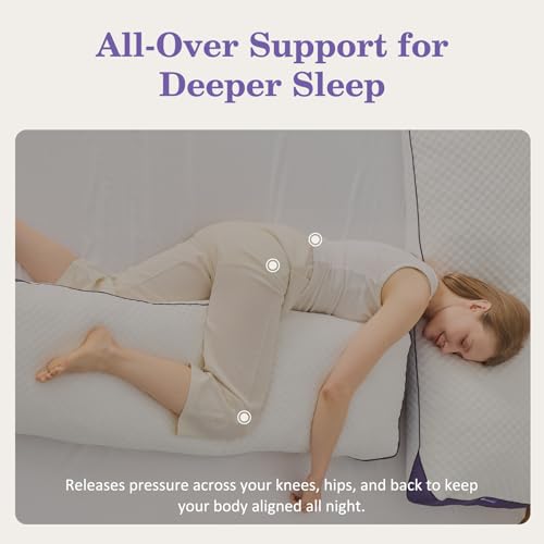 HOMELAB Adjustable Shredded Memory Foam Body Pillow, Cooling Long Pillow with Washable Cover, Full Support for Side Sleepers, Back, Hip & Leg Comfort, 1 Pack 20"x52" - Image 2