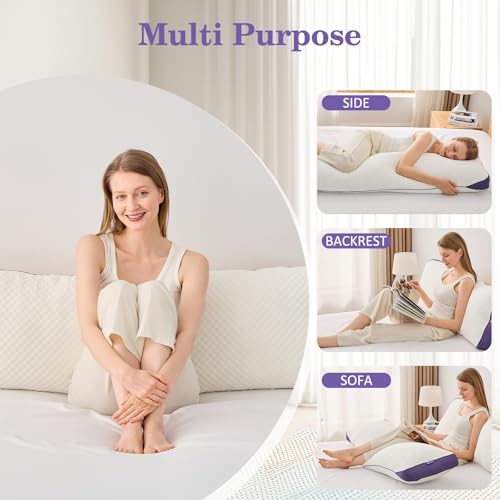 HOMELAB Adjustable Shredded Memory Foam Body Pillow, Cooling Long Pillow with Washable Cover, Full Support for Side Sleepers, Back, Hip & Leg Comfort, 1 Pack 20"x52" - Image 4