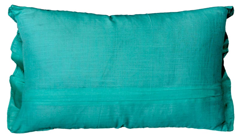 Dekor World 2 Piece Regular Cotton Ruffle Collection Pillow Cover (Turquoise, 18x27 inches or 45x70 cm)-for Living Room and Bedroom - Image 4