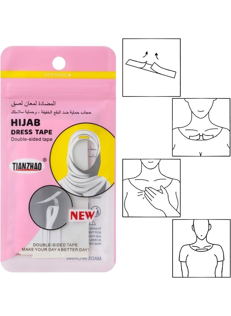 Double Sided Clothing Tape for Women Invisible Clear Hijab Shaper Adhesive Strips Ultra Thin Lightweight Secure Hold Fashion Tape for Scarf Styling Prevents Slipping Gaping and Wardrobe Malfunctions Skin Safe Long Lasting 12 Pieces - Image 4