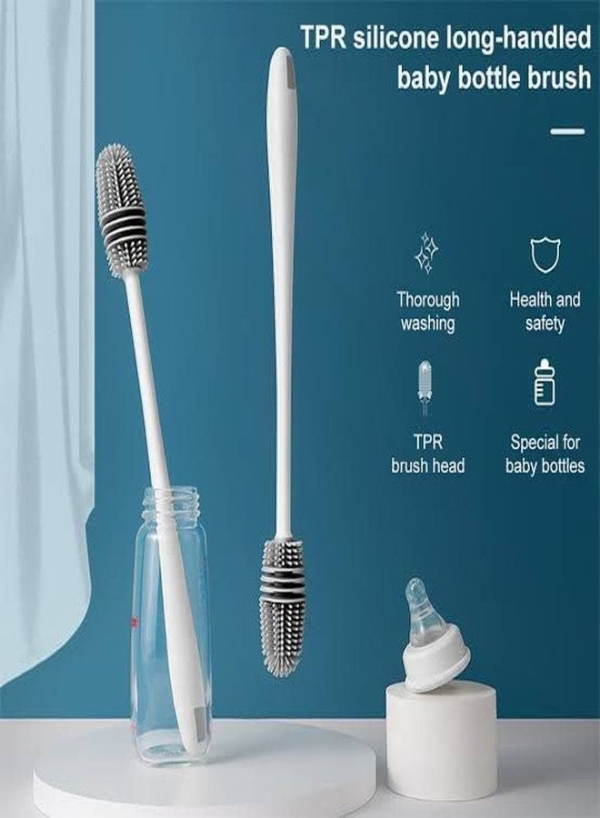 BUYBUDDY Bottle Cleaning Brush Silicone Long Handle for Water Bottle/Narrow Neck Containers Vase and Glassware/Sports Bottle Cleaner for Home and Kitchen/Pack of 2 (Multicolor) - Image 4