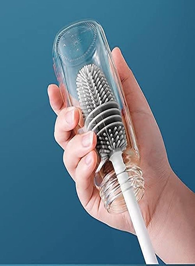 BUYBUDDY Bottle Cleaning Brush Silicone Long Handle for Water Bottle/Narrow Neck Containers Vase and Glassware/Sports Bottle Cleaner for Home and Kitchen/Pack of 2 (Multicolor) - Image 2