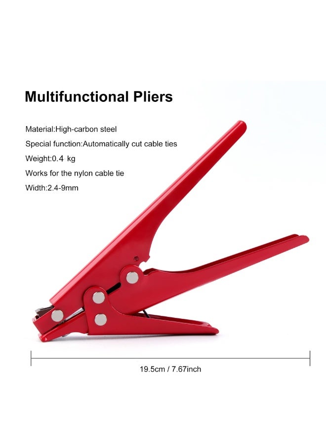 Professional Cable Tie Tool for Plastic Nylon Zip Ties up to 0.37 Inches, Red - Image 3