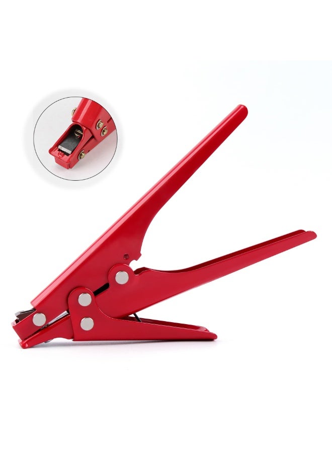 Professional Cable Tie Tool for Plastic Nylon Zip Ties up to 0.37 Inches, Red - Image 1