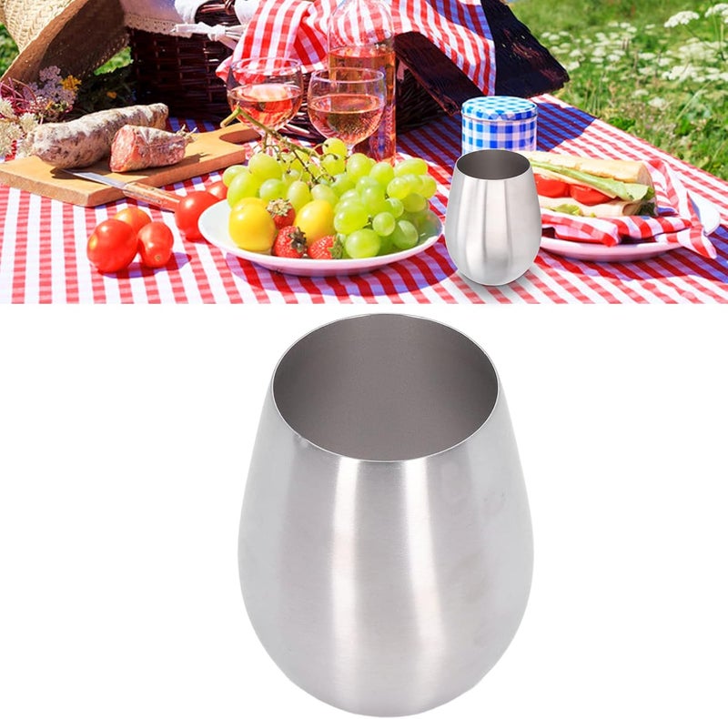Stainless Steel Wine Glasses, Portable Stainless Steel Wine Glass, Convenient Handle, Easy to Use for Camping BBQ - Image 2