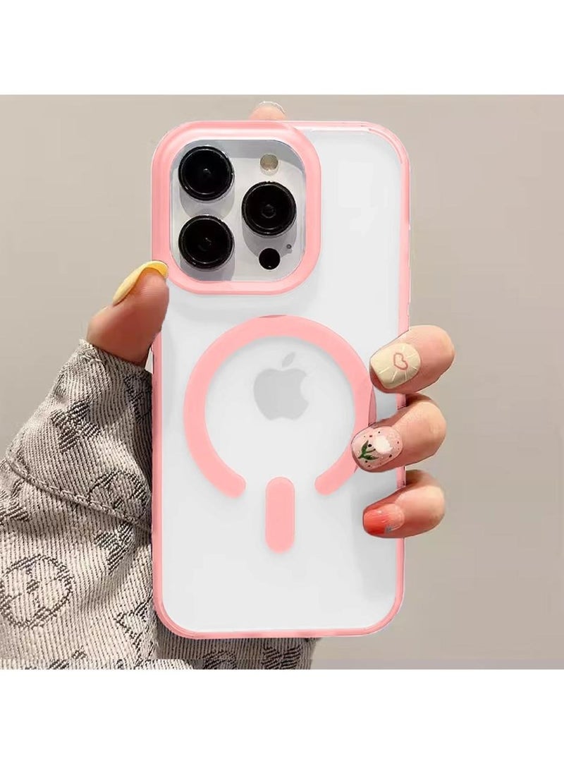 Techie - Apple iPhone 16 Pro Max Frosted Translucent Matte Back Cover Case with Magnetic MagSafe - Pink - Image 1