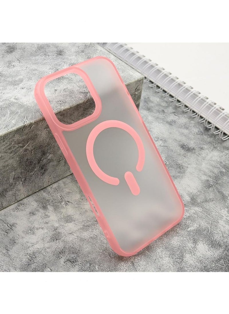 Techie - Apple iPhone 16 Pro Max Frosted Translucent Matte Back Cover Case with Magnetic MagSafe - Pink - Image 1
