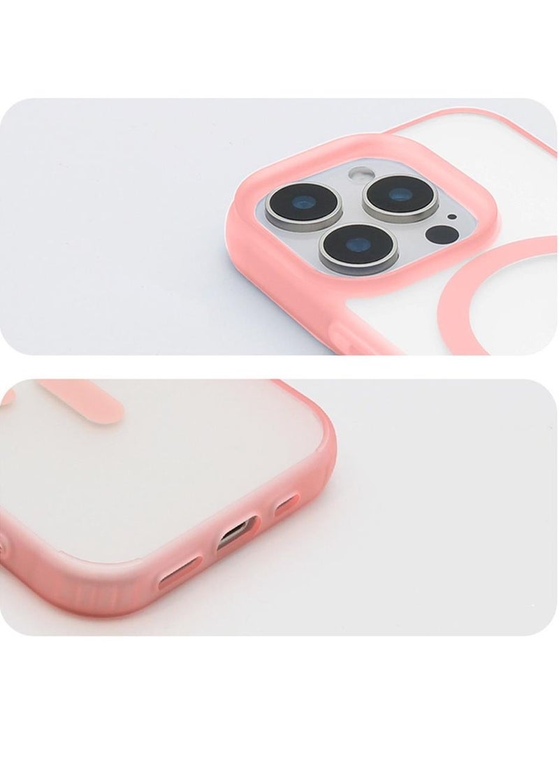 Techie - Apple iPhone 16 Pro Max Frosted Translucent Matte Back Cover Case with Magnetic MagSafe - Pink - Image 1