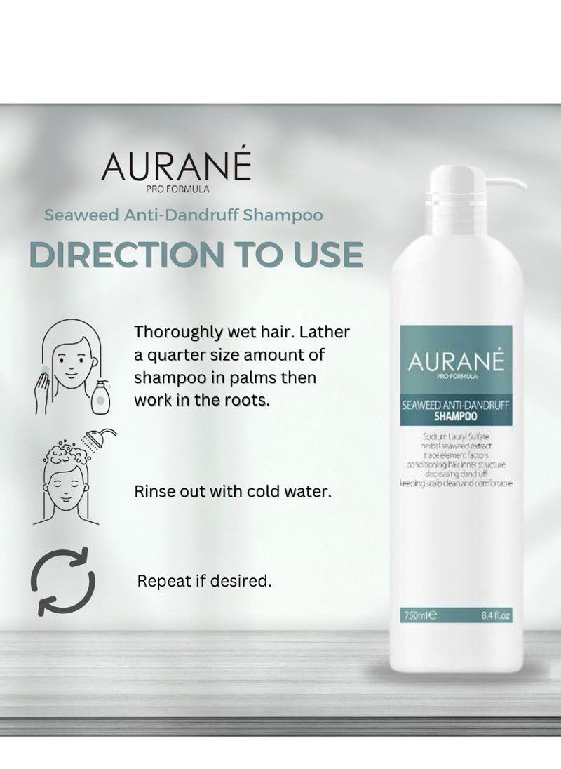 AURANE Seaweed Anti-Dandruff Shampoo 750ml - Professional Hair Care for Dandruff Control - Soothing and Refreshing Formula - Cleanses and Purifies Scalp - Helps Reduce Itching and Flaking  - Image 5