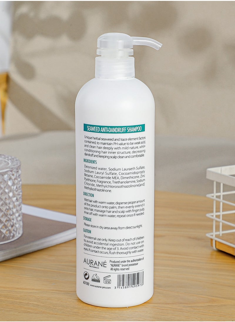 AURANE - Seaweed Anti-Dandruff Shampoo 750ml - Professional Hair Care for Dandruff Control - Soothing and Refreshing Formula - Cleanses and Purifies Scalp - Helps Reduce Itching and Flaking - Image 1