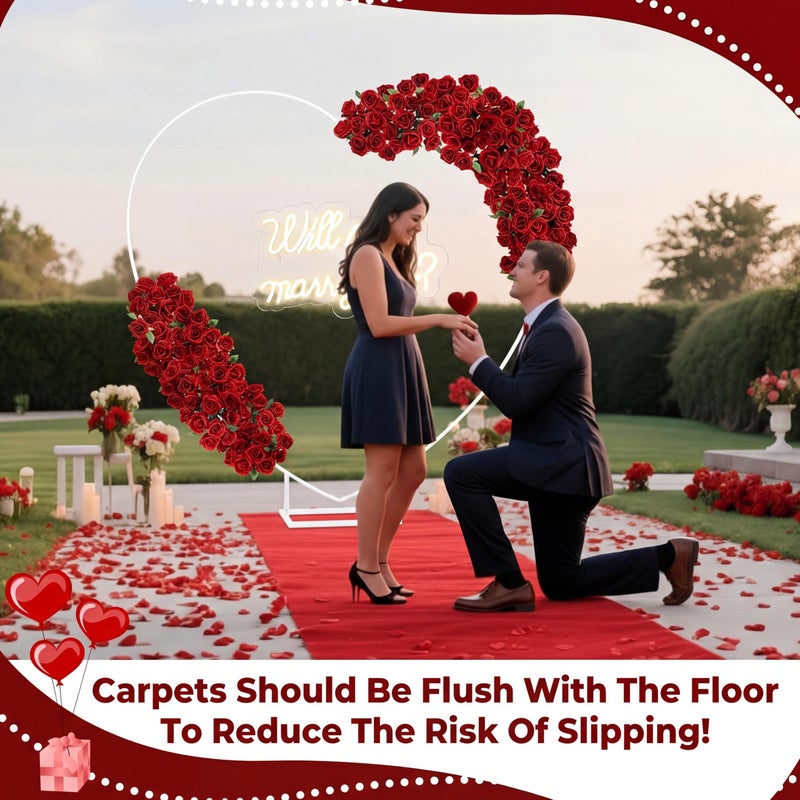 Breling 6.6ft Large Metal Heart Arch Stand and Will You Marry Me LED Neon Light Sign Backdrop for Outdoor Proposal Wedding Engagement Bridal Valentine and Birthday Party Decor (Red) - Image 4