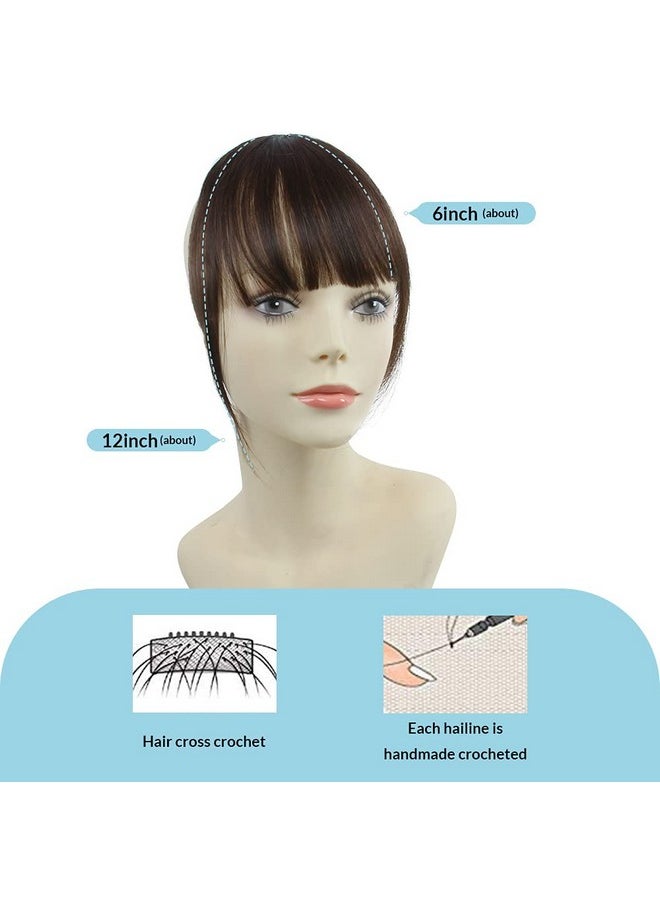 SHINON Hair Bangs Clip For Women Wispy Hair Bangs 10 A Human Hair Fashion Clip In Hair Extension Dark Brown Color  - Image 3