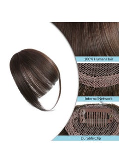 SHINON Hair Bangs Clip For Women Wispy Hair Bangs 10 A Human Hair Fashion Clip In Hair Extension Dark Brown Color  - Image 5