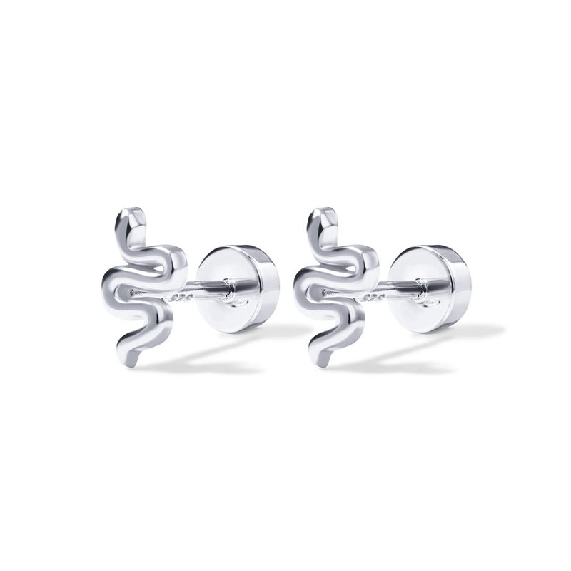 PAVOI 14K Gold Plated 925 Sterling Silver Post Pair of Flat Back Stud Earrings for Women | Snake Cartilage Helix Piercing - Image 3