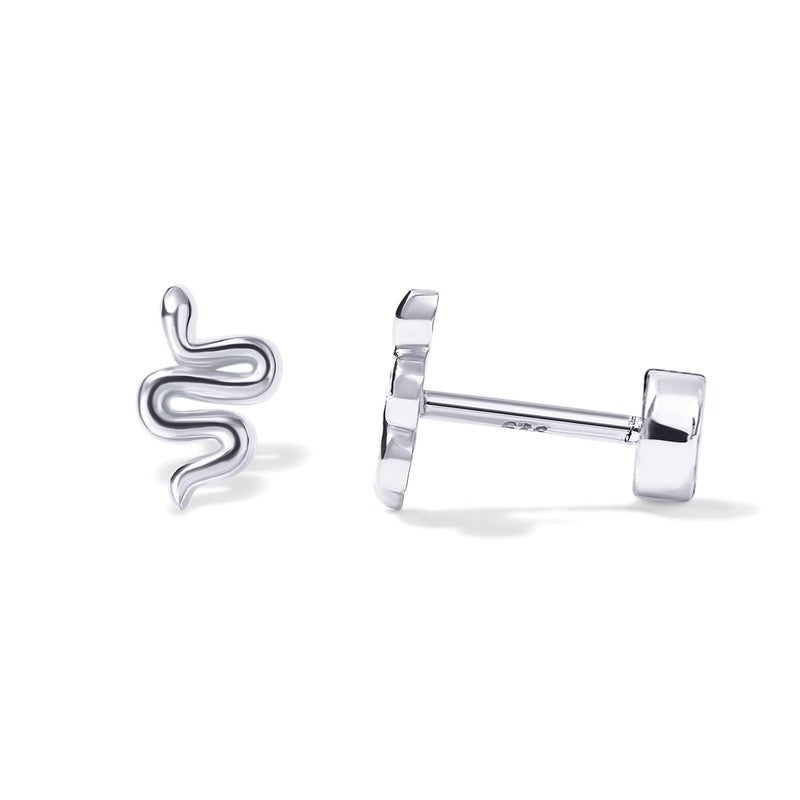 PAVOI 14K Gold Plated 925 Sterling Silver Post Pair of Flat Back Stud Earrings for Women | Snake Cartilage Helix Piercing - Image 1