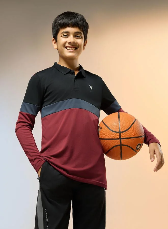 Technosport Technosport Teen Color Block Slim Fit Polo
