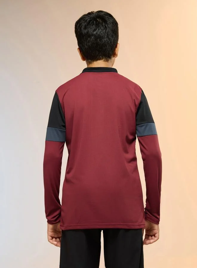 Technosport Technosport Teen Color Block Slim Fit Polo