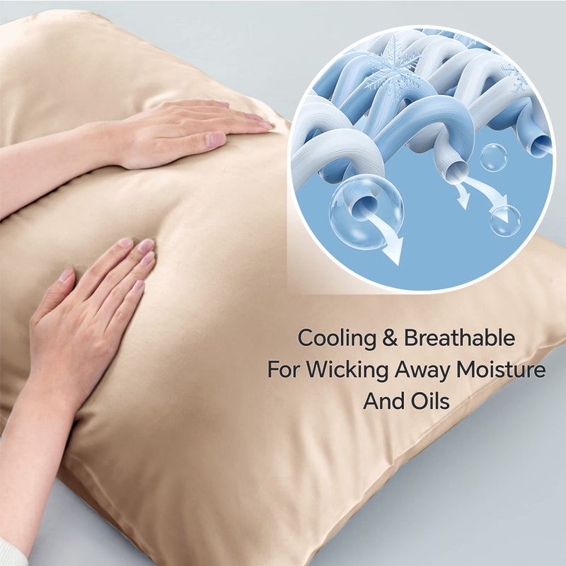 BEDELITE Body Pillow Case Cover, Rayon Made from Bamboo, Cooling Body Pillow Cover for Hot Sleepers and Night Sweats, Breathable & Silky Soft Full Long Pillow Case (Taupe, 20x54 Inches) - Image 4