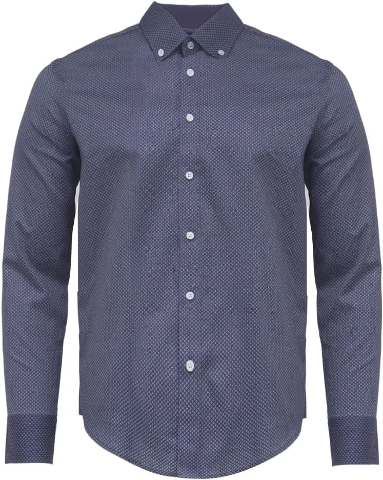Cedro Cedro Men's Regular Fit Cotton Shirt with Digital Print in Navy