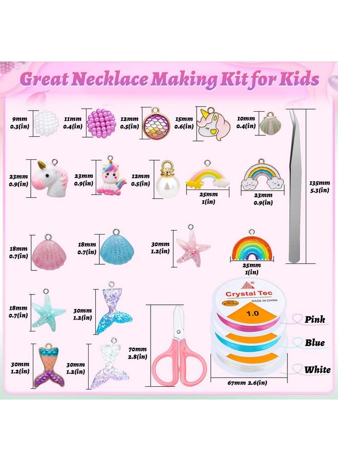 Cludoo 773Pcs Mermaid Charm Diy Beads For Jewelry Making, Unicorn Diy Bracelet Making Bead Kit For Kids Girls With Starfish Shell, Ocean Pearl Beads - Image 2