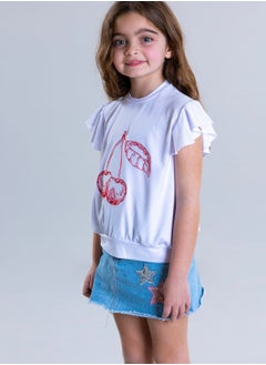 Pear Concept Kids Cherry Embroidered T-Shirt  - Image 3