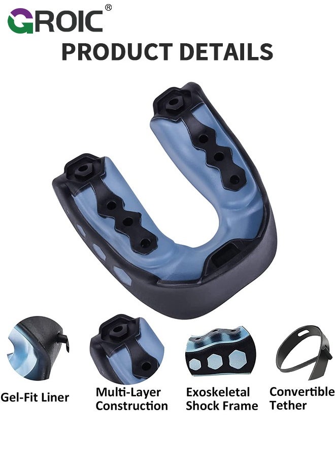 GROIC 2 Pcs EVA Mouthguards with Case, Sport Mouth Guards Mouthguard Gum Guard, Mouthguard Slim Fit for Boxing, Basketball, Hockey, Soccer  - Image 2