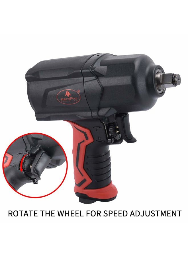 AEROPRO TOOLS 1/2-Inch Composite Air Impact Wrench(A301),Twin Hammer with 1000FT-LB Super Torque - Image 2