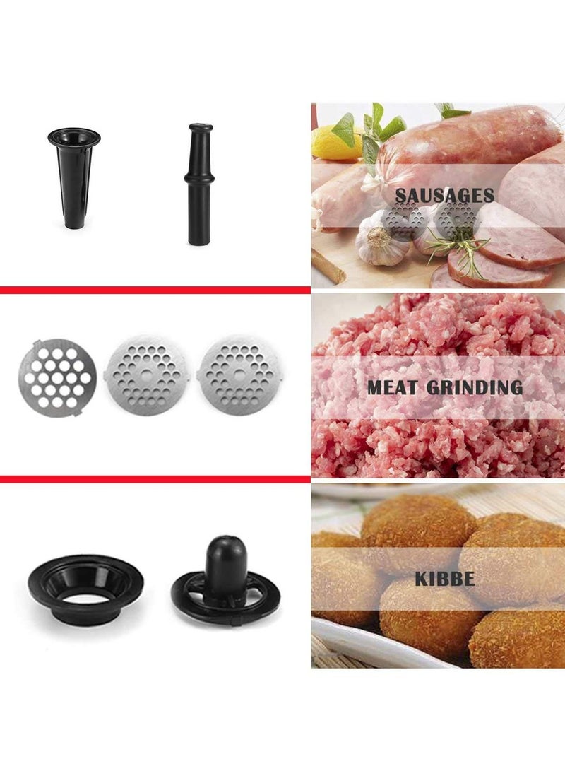 سوكاني مفرمة لحوم كهربائية 3200 واط 3200 واط 3 في 1 مفرمة لحوم احترافية مع 3 ألواح طحن من الفولاذ المقاوم للصدأ، مفرمة لحوم كهربائية من كوبه لسرعة الطحن، طحن اللحوم، السمك، الخضار، صانعة السجق، SK-088  (فضي) - Image 4