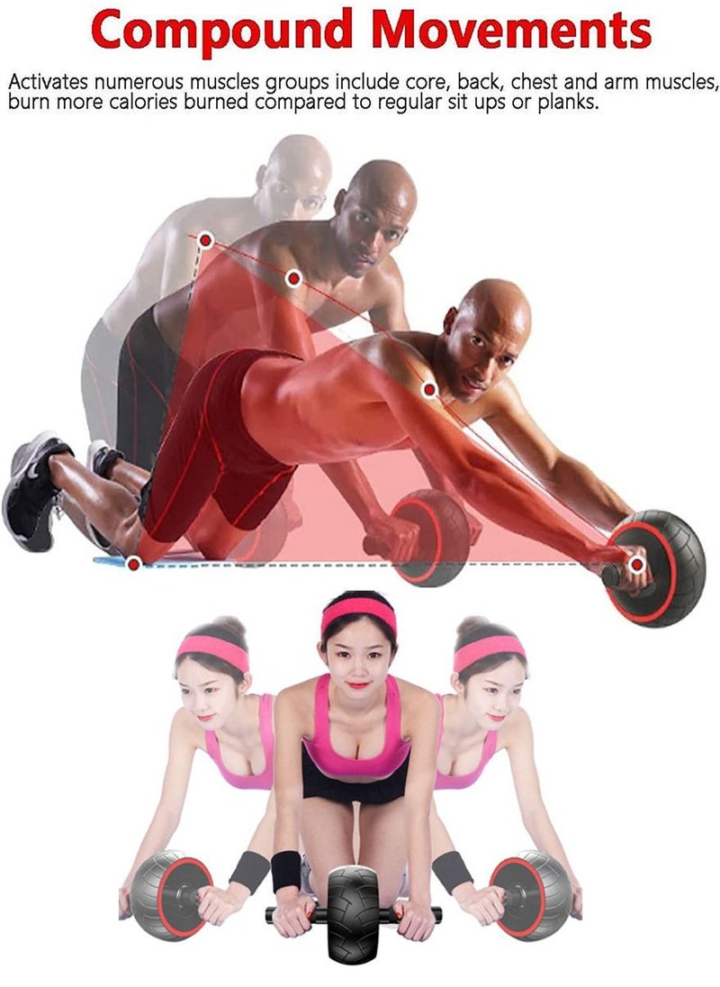 QUTOOB - Exercise Ab Wheel Roller With Knee Pad, Best Fitness equipment For 6 Pack Abs And Core Workout, Perfect For Abdominal Exercise, Toning Abs, Chest, Arms, Waist, Strengthening Back, Shoulder Muscle - Image 1