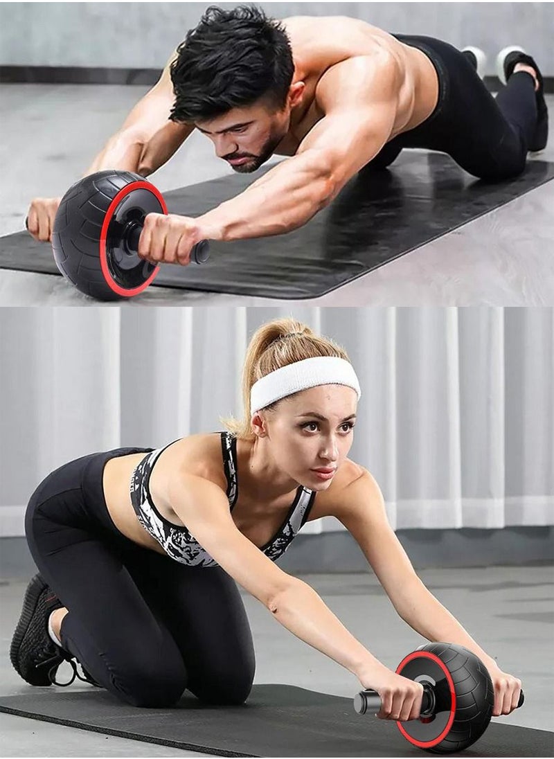 QUTOOB - Exercise Ab Wheel Roller With Knee Pad, Best Fitness equipment For 6 Pack Abs And Core Workout, Perfect For Abdominal Exercise, Toning Abs, Chest, Arms, Waist, Strengthening Back, Shoulder Muscle - Image 1