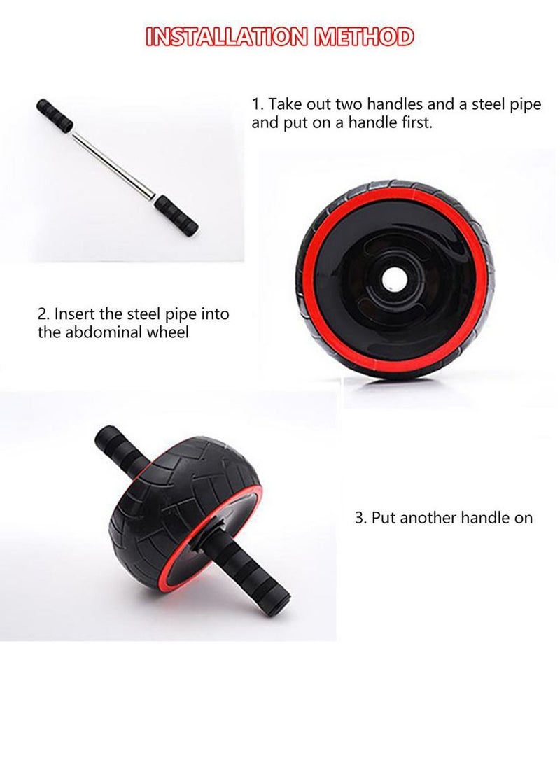 QUTOOB - Exercise Ab Wheel Roller With Knee Pad, Best Fitness equipment For 6 Pack Abs And Core Workout, Perfect For Abdominal Exercise, Toning Abs, Chest, Arms, Waist, Strengthening Back, Shoulder Muscle - Image 1