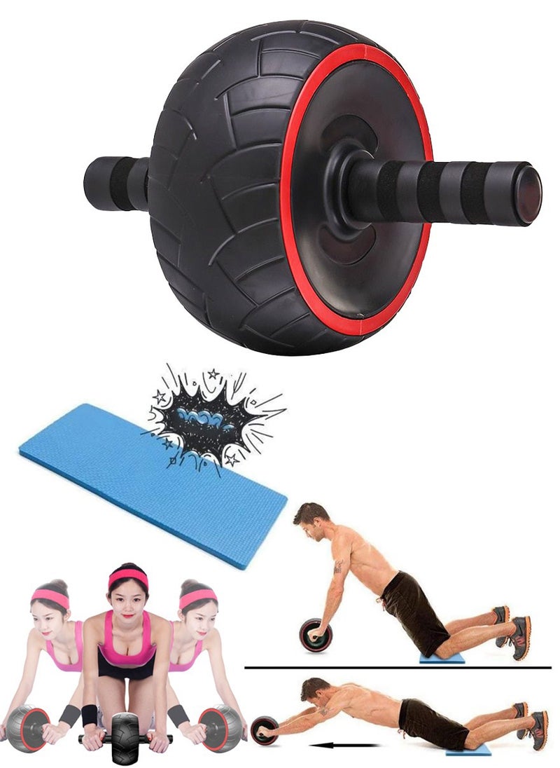 QUTOOB - Exercise Ab Wheel Roller With Knee Pad, Best Fitness equipment For 6 Pack Abs And Core Workout, Perfect For Abdominal Exercise, Toning Abs, Chest, Arms, Waist, Strengthening Back, Shoulder Muscle - Image 1
