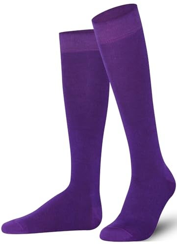 Mysocks Unisex Knee High Long Socks Purple,4-7 - Image 1