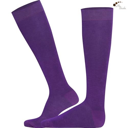 Mysocks Unisex Knee High Long Socks Purple,4-7 - Image 4