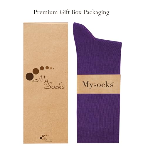 Mysocks Unisex Knee High Long Socks Purple,4-7 - Image 5