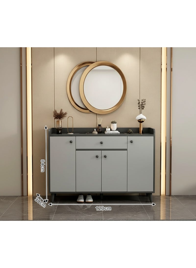 AGD Luxury Versatile Wooden Storage Cabinet, with drawer and Closed Storage Shelves, 47×12×33 inches / Gray - Image 4