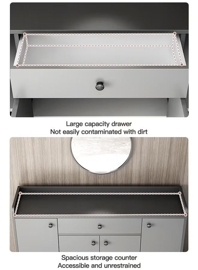 AGD Luxury Versatile Wooden Storage Cabinet, with drawer and Closed Storage Shelves, 47×12×33 inches / Gray - Image 5