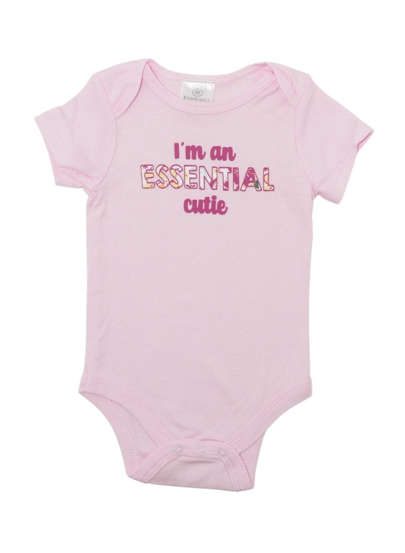 Bambimici Pink Flower Print Short Sleeve with Pyjama 3-Piece - Image 5