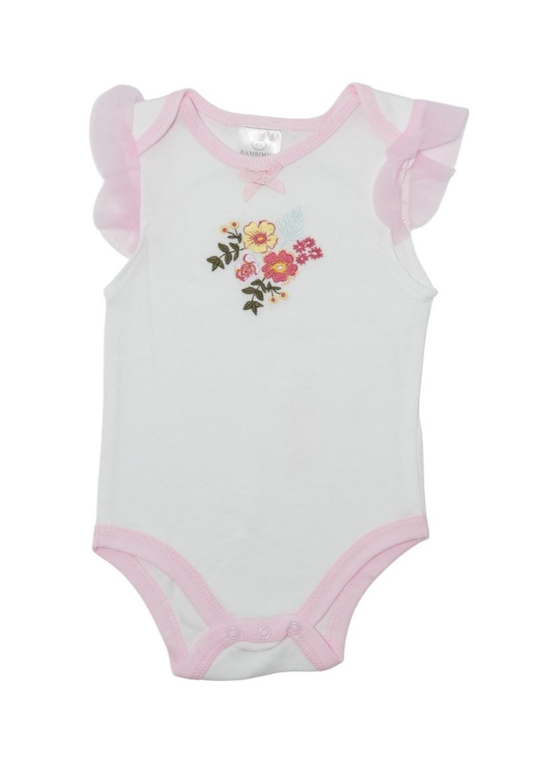 Bambimici Bambimici Pink Flower Print Short Sleeve with Pyjama 3-Piece  - Image 2