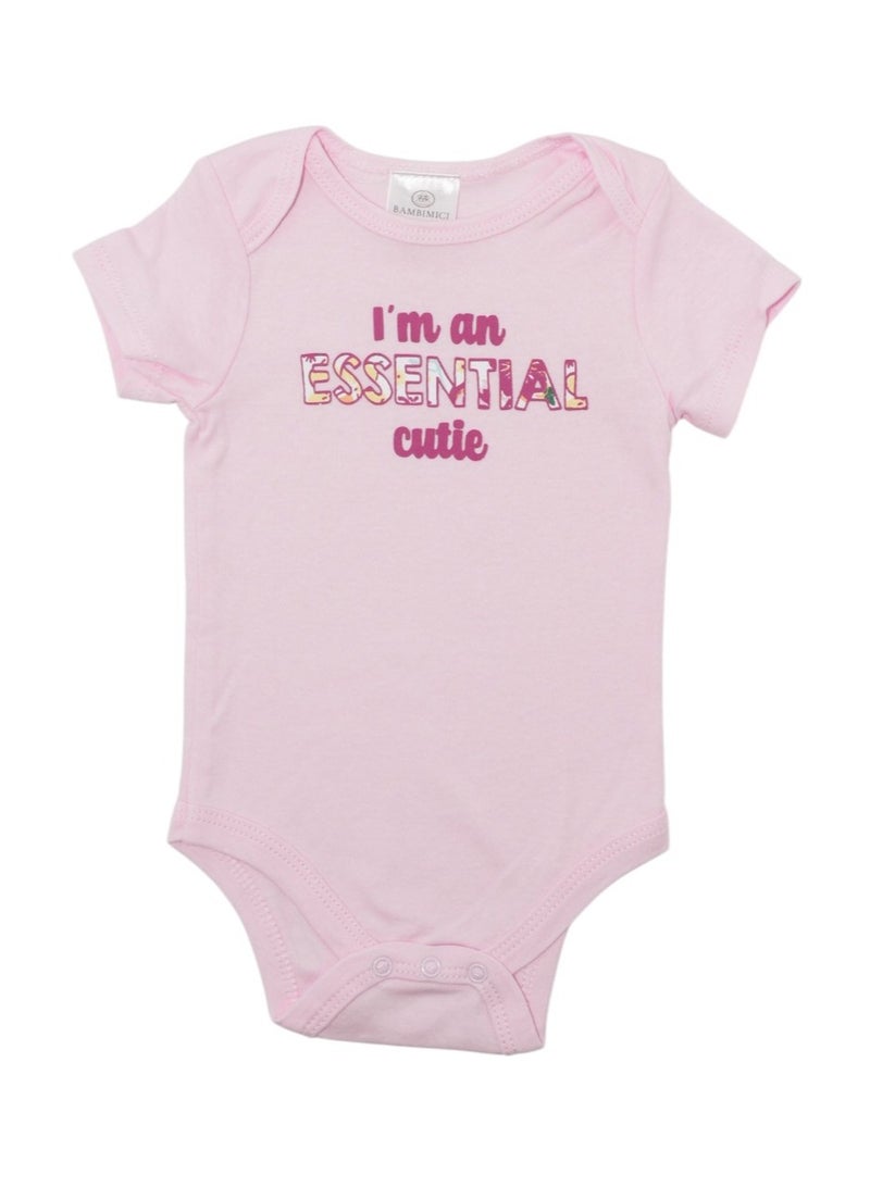 Bambimici Bambimici Pink Flower Print Short Sleeve with Pyjama 3-Piece  - Image 3