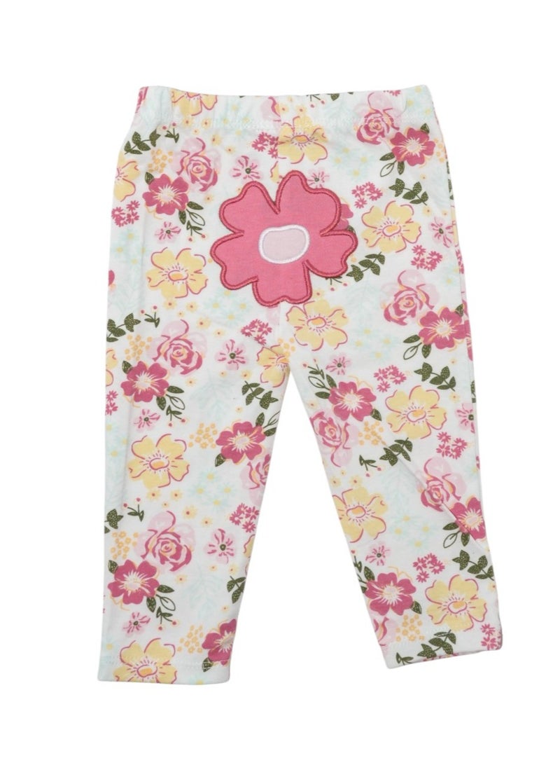 Bambimici Bambimici Pink Flower Print Short Sleeve with Pyjama 3-Piece  - Image 4