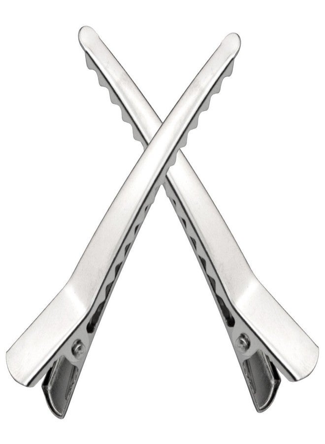 lasenersm 100 Pieces 6CM Silver Metal Alligator Teeth Prongs Clips Hair Pins Hair Bows - Image 4