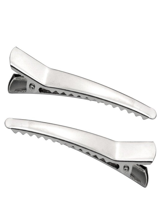 lasenersm 100 Pieces 6CM Silver Metal Alligator Teeth Prongs Clips Hair Pins Hair Bows - Image 3