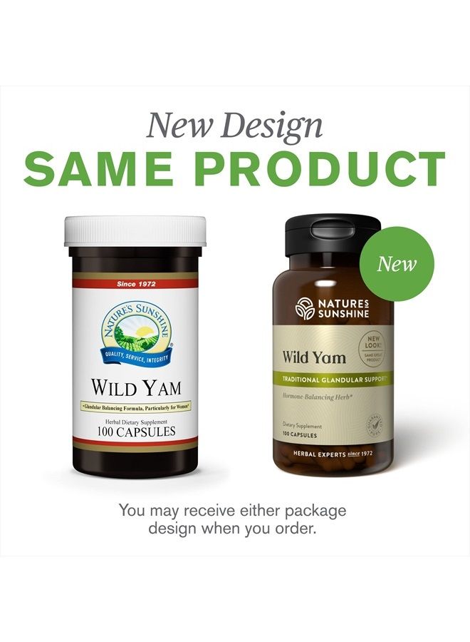 Wild Yam, 100 Capsules | Supports and Balances the Female Glandular System