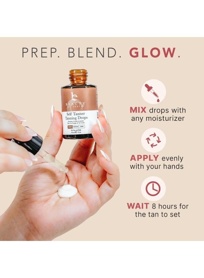 Beauty by Earth Self Tanning Drops for Face - USA Made with Organic & Natural Ingredients, Bronzing Face Tanning Drops with Aloe Vera, Non Toxic Self Tanner for Sunless Fake Tan & Natural Glow, Cruelty & Toxin Free - Image 2