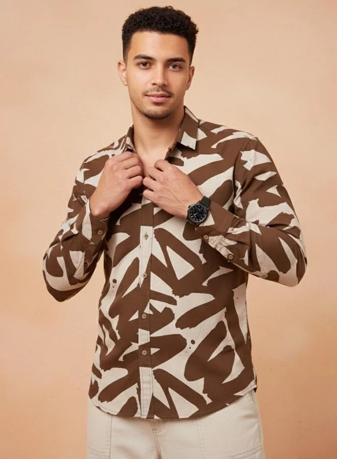 TRULOOM Men Printed Regular Fit Cotton Shirt