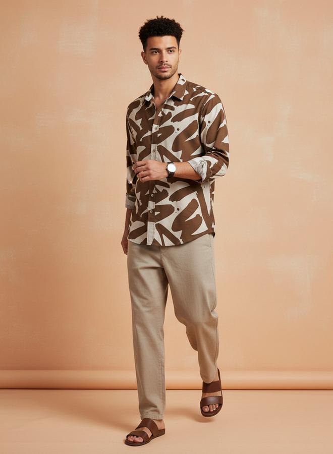 TRULOOM Men Printed Regular Fit Cotton Shirt - Image 4