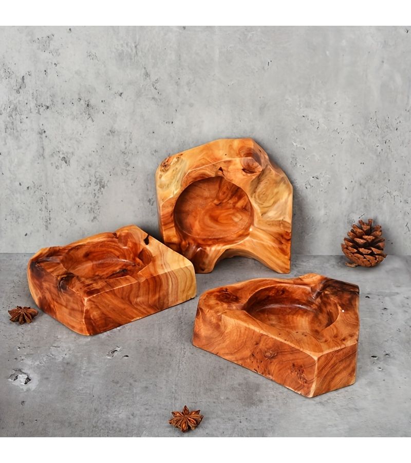 Wooden Ashtray With Random Wood Shape For Living Room Home Decorative Use 1 Piece - Image 5