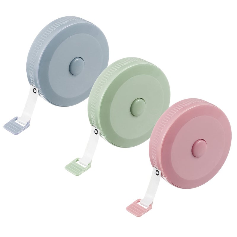 Fuyamp Tape Measure 3pcs 200cm  79inch Sewing Measuring Tape Retractable Tailor Tape Measure for Measure Length Chest Waist