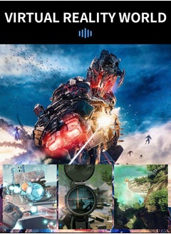 VR SHINECON G15E VR Glasses IMAX 3D Movies Virtual Reality VR Glasses Google Cardboard Box VR Helmet for 4.7-7 Phone, Support Game Joystick (Black)  - Image 3